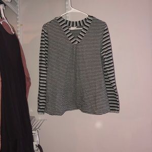Long Sleeve Striped Maternity Shirt